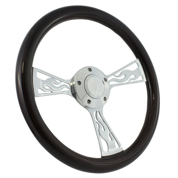 72-82 Ford Courier Pick-up 14" Wood Billet Polished Steering Wheel Set Adapter & Horn