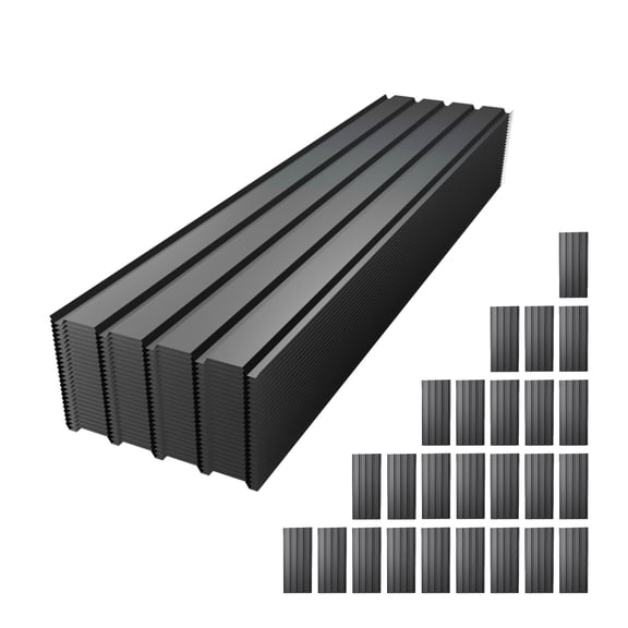 72.8in Metal Roof Panel 25 PCS Galvanized Steel Roofing for Outdoor Patio Garage Shed Waterproof Gray