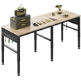 thumbnail image 1 of 72" Adjustable Heavy Duty Workbench with Power Outlets & Pegboard, 2000 LBS Capacity Rubber Wood Top Work Table for Garage, Workshop, Home & Commercial, 1 of 6