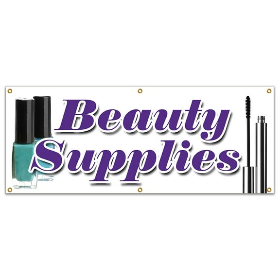 72" BEAUTY SUPPLIES BANNER SIGN professional hair care wholesale public