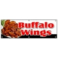thumbnail image 1 of 72" BUFFALO WINGS BANNER SIGN hot wings spicy bone wing sauce deep fried, 1 of 4