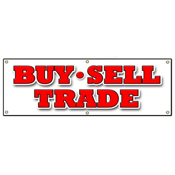 72" BUY SELL TRADE BANNER SIGN pawn shop signs games