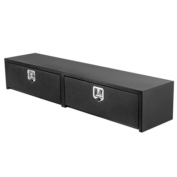 72 in Black Steel Truck Tool Box with T-Handle Lock, Black Steel Truck Bed Tool Box, Trailer Tongue Box, Truck Storage Organizer Tool Chest For Truck Bed, RV, Trailer (72 in x 16 in x 13 in)