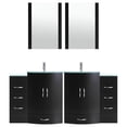 thumbnail image 1 of 72 Black Vanity Set - Two 24 Sink Bases, Two 12 Drawer Bases (LV5-C16-72-B), 1 of 4