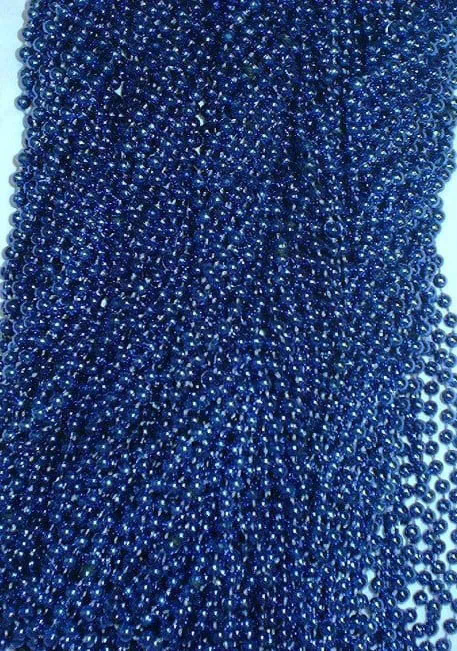 MGMB 72 Blue Mardi Gras Gra Beads Necklaces Party Favors 6 Dozen Lot