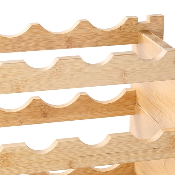 72 Bottle Stackable Modular Wine Rack, 8-Tier Solid Bamboo Wood Storage Racks, Floor Freestanding Wines Holder Display Shelf, Wobble-Free Shelves for Kitchen, Bar, and Cellar (Natural Color)