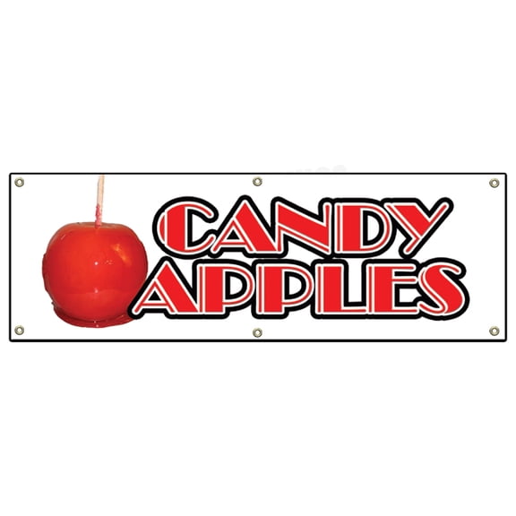 72" CANDY APPLES BANNER SIGN caramel apple cart sign signs