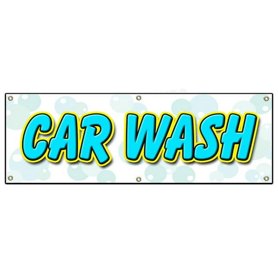 72" CAR WASH BANNER SIGN washing detail wax signs