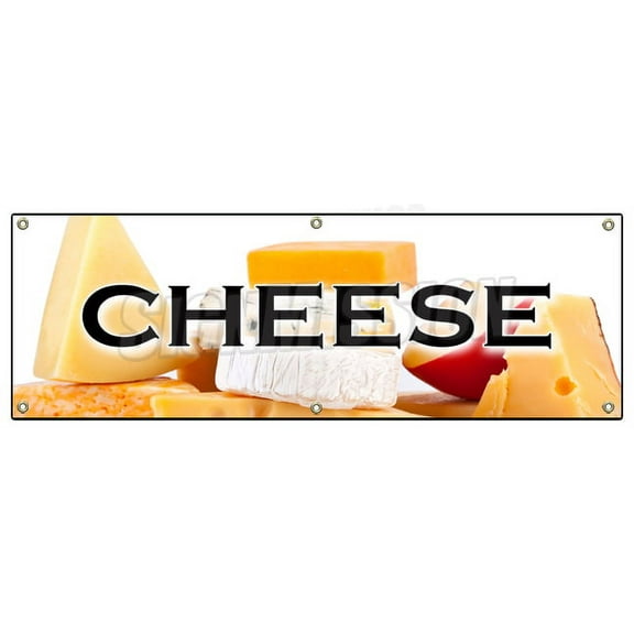 72" CHEESE BANNER SIGN dairy milk american swiss grilled calcium provolone