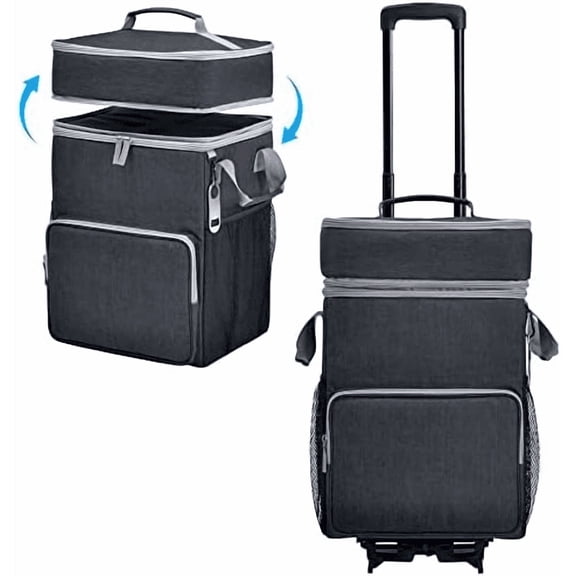 72-Can Large Rolling Cooler, Leakproof Insulated Soft Cooler Bag with Wheels and Handle Collapsible for Beach Camping  Travel Outdoor$$Sport & Recreation Other