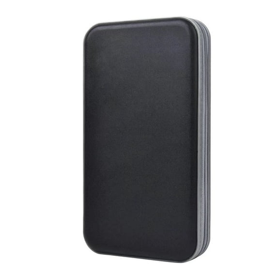 72 Capacity CD Case,Black Hard Plastic CD/DVD Disc Storage Holder Portable Wallet