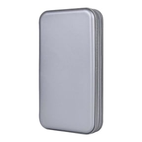 72 Capacity CD Case, Gray Hard Plastic CD/DVD Disc Storage Holder Portable Wallet
