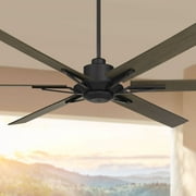 72 Casa Vieja Expedition Industrial Rustic Indoor Outdoor Ceiling Fan LED Light Remote Matte Black Weathered Oak Damp Rated Patio