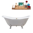 thumbnail image 1 of 72" Cast Iron R5162WH-GLD Soaking Clawfoot Tub and Tray with External Drain, 1 of 8