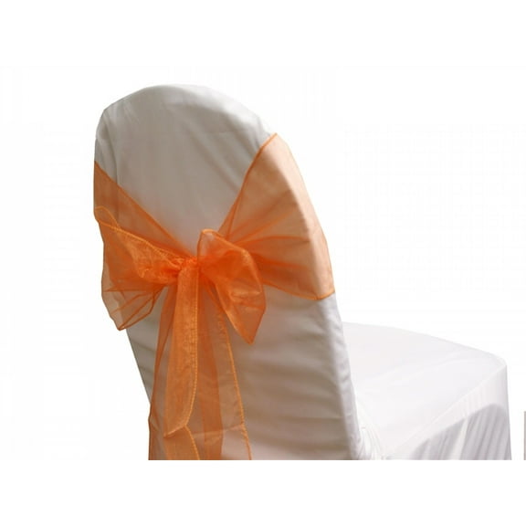 72 Chair Bow Organza Sashes Chair Wedding Party Bows 9" x 10ft - Orange