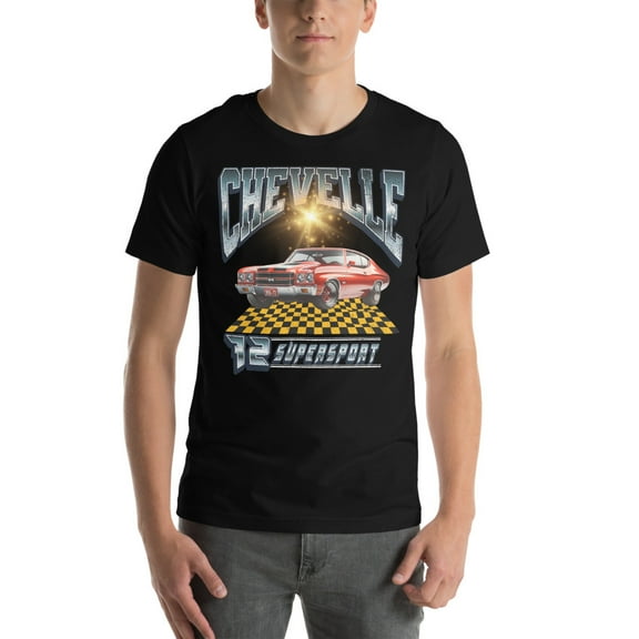 72 Chevelle SS Muscle Car | Vintage 70's Era Auto Shirt (Black, L)