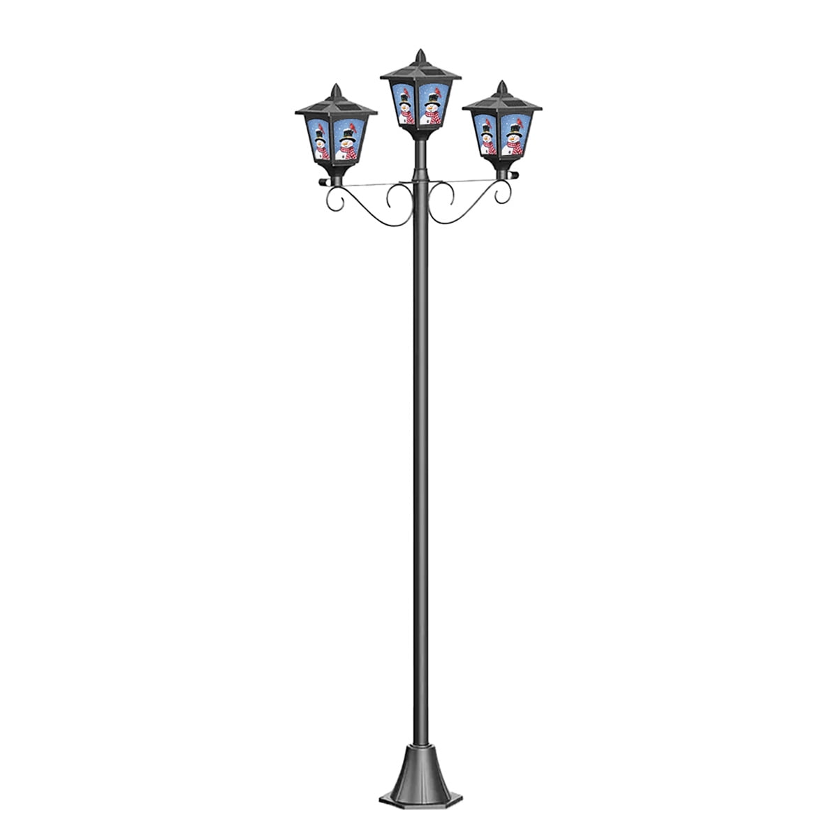 Kanstar 72Inch TripleHead Vintage Outdoor Solar Lamp Post Light for