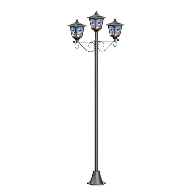 Kanstar 72Inch TripleHead Vintage Outdoor Solar Lamp Post Light for