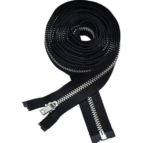 72" Coat Lining Zipper YKK #3 Coat Lining Separating Aluminum ~ Black (1 Zipper)