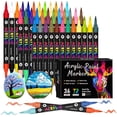 thumbnail image 1 of Dual Tip Acrylic Paint Markers,72 Colors  Acrylic Paint Pens for Rock Painting, Stone, Ceramic, Glass, Wood, Canvas, DIY Crafts for Kids Adults, 1 of 7