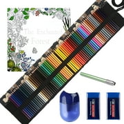 72 Colored Pencils for Adult Coloring Book, Coloring Pencils Set, Artist Soft Core Oil based Color Pencil Sets, Included Sharpener, Handmade Canvas Pencil Wrap, Coloring Book, Erasers