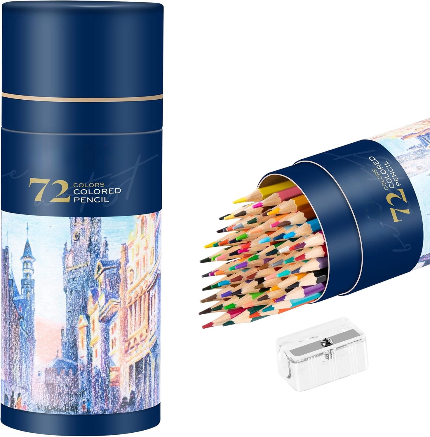 72 Colored Pencils for Adult Coloring Books, Soft Core, Art Drawing Pencils for Artists Beginners, Coloring Pencils Set with Sharpener for Coloring, Sketching, Painting