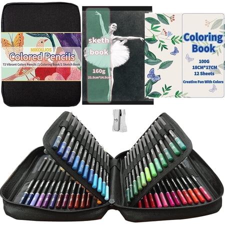 72 Colored Pencils Set,Artist Color Pencil Kit for Adult Coloring Drawing Sketching|Soft Core,MIKOUJOS Oil Based Coloured Pencil,Coloring Book,Sketchpad,Art Supplies