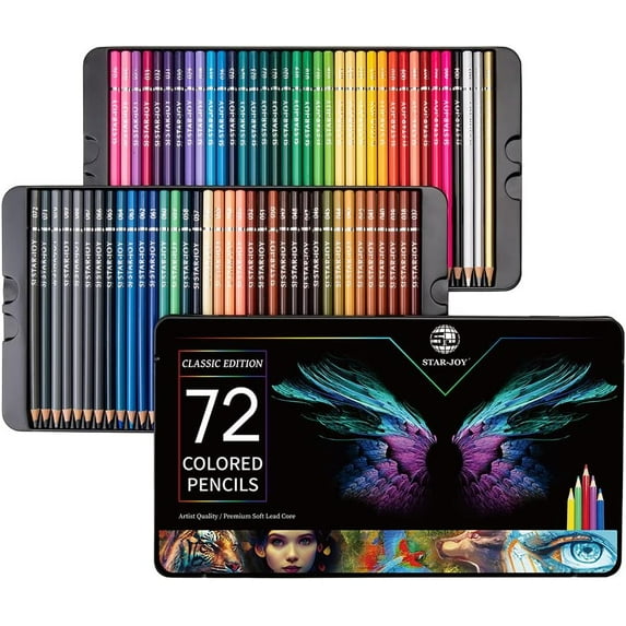 72 Colored Pencils for Adult Coloring Books, Premier Coloring Pencils Set, Quality Oil Based Colored Pencils, Holiday Gifts for Artist Drawing