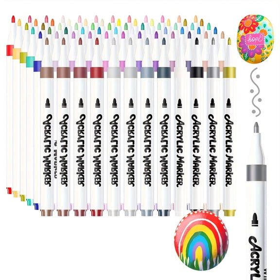 72 Colors Acrylic Paint Markers: High coverage, waterproof, non-toxic, odorless. Great for illustration, graffiti, paper, plastic, crafters & outdoor creators