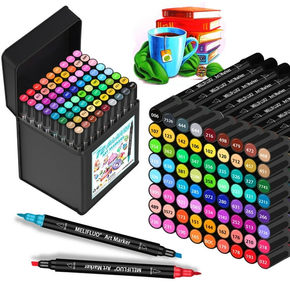 72 Colors Artist Alcohol Markers Dual Tip Art Markers Twin Sketch Markers Pens Permanent Alcohol Based Markers with Case for Adult Kids Coloring Drawing Sketching Card Making Illustration