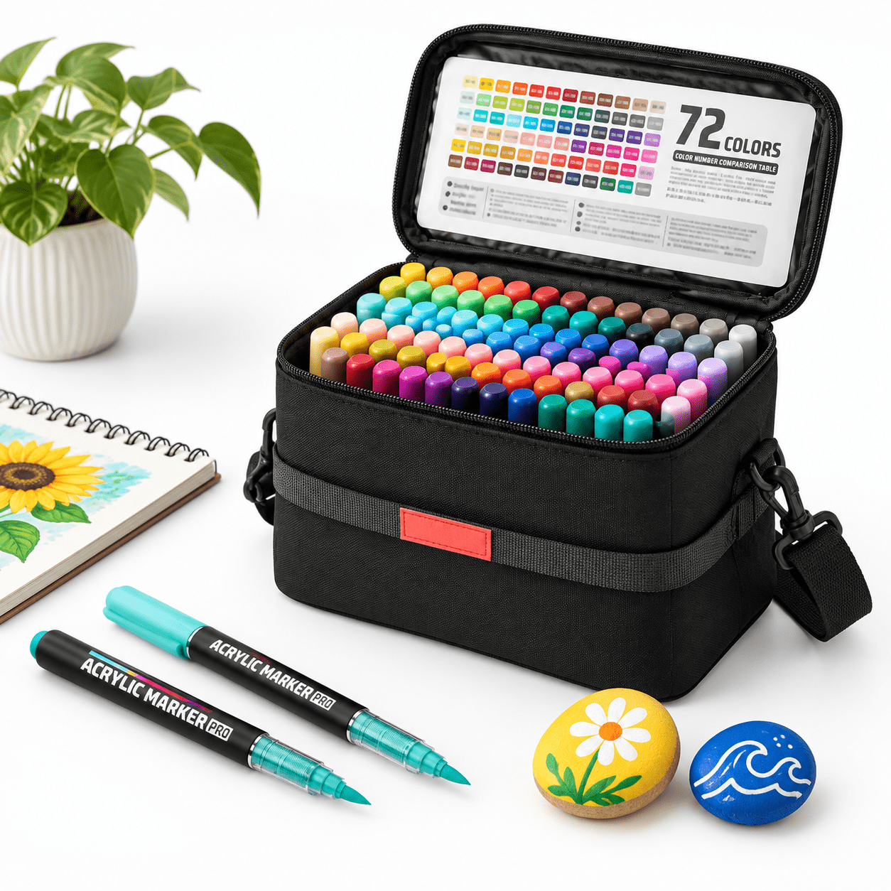 72 Colorst Markers Soft Brush Tip Colored Pen Set - Walmart.com