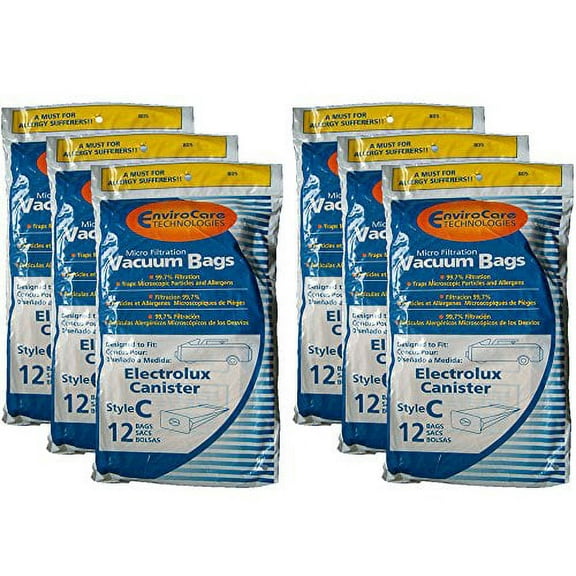 72 Compatible with Electrolux Allergy Micro filtration Canister Tank Style C Vacuum Bags, Models