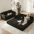 thumbnail image 1 of 72" Corduroy Convertible Sleeper Sofa Bedwith Cup Holders & Pillows, 2-in-1 Folding Lounge Couch, No Assembly Space-Saving Sofa Bed for Living Room, 1 of 11