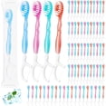 thumbnail image 1 of 72 Count Mini Disposable Toothbrush Set 5 in 1 Individually Packaged Portable Toothbrush with Toothpaste Tongue Scraper Dental Floss Picks Home Travel Hotel Post Meal Clean, 1 of 4