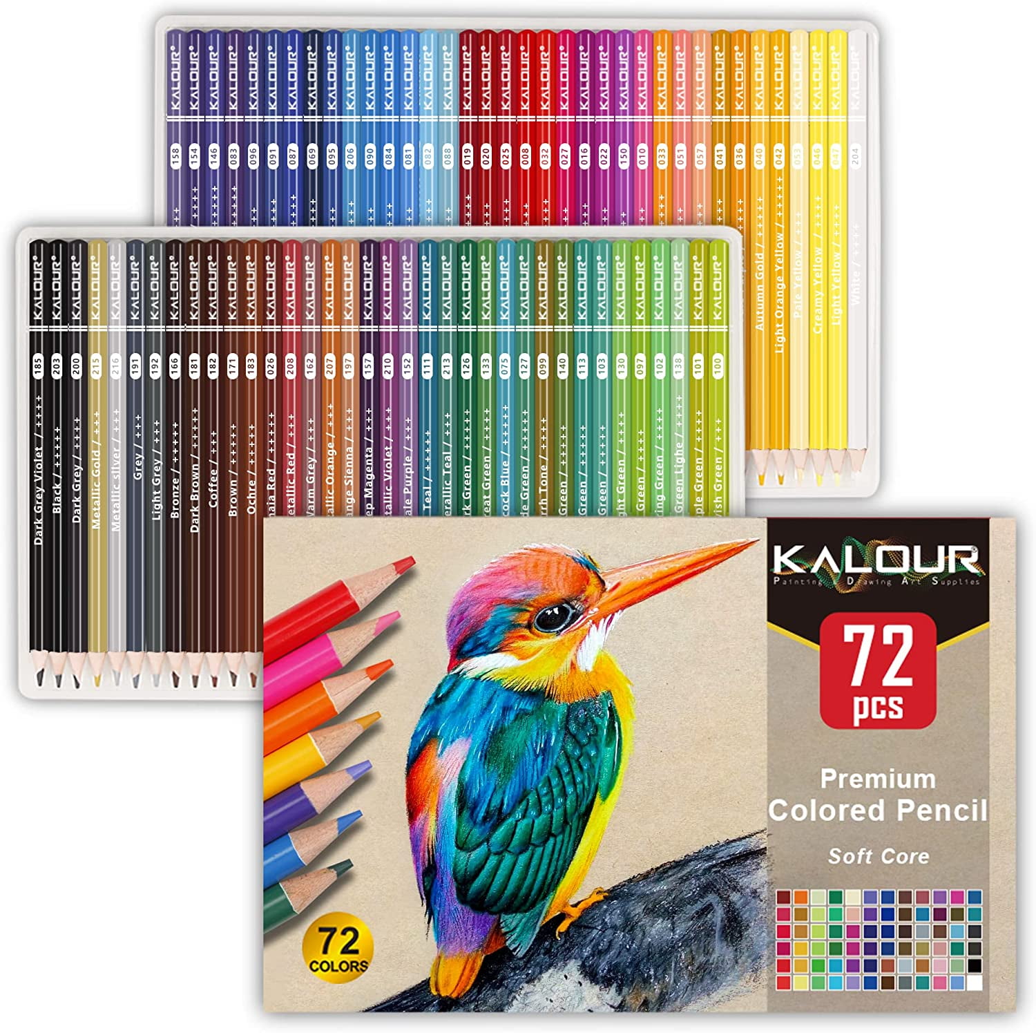 72-Count Soft Core Colored Pencils Set For Adult Coloring Books ...