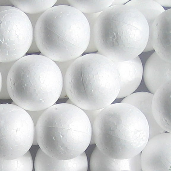 72 Ct Foam Balls 1.5" Round White Polystyrene Foam Sphere Art Craft