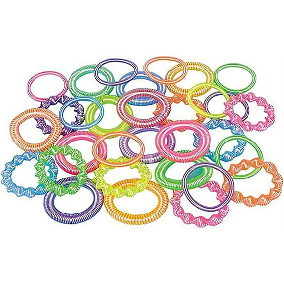 72 Different Bright Spring Coil Fidget Bracelets - Sensory Fidget Toy - 4 Different Styles 6 Colors