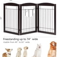 thumbnail image 1 of 72” Extra Wide Dog Gate for The House, Doorway, Stairs, Freestanding Foldable Wire Pet Gate, Pet Puppy Safety Fence,30" Height (Espresso, 3 Panels), 1 of 5