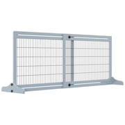 72 Extra Wide Pet Gate - Adjustable Wooden Dog & Cat Barrier for Doorways & Hallways