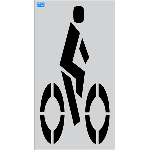 72" FHWA/DOT Bicycle Lane Symbol Pavement Marking Stencil Thickness: .100