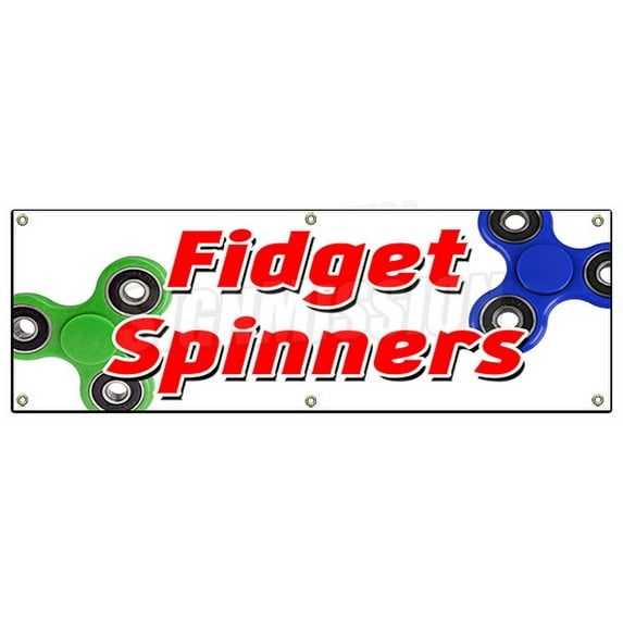 72" FIDGET SPINNER BANNER SIGN tri-spinner edc toy stress reducer adhd focus anxiety fydget