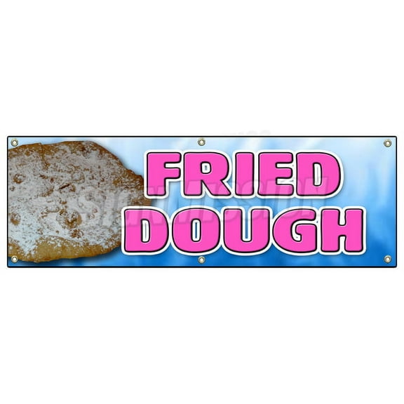 72" FRIED DOUGH BANNER SIGN carnival elephant ear deep batter powder sugar