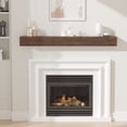 thumbnail image 1 of 72" Floating Wooden Fireplace Mantels Surrounds Wall Shelves Wall Mounted for Living Room,Kitchens,Entryways,Brown, 1 of 8