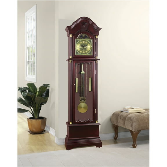 72" Floor Standing Grandfather Clock Cherry Finish