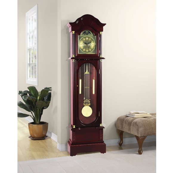 72" Floor Standing Grandfather Clock Cherry Finish