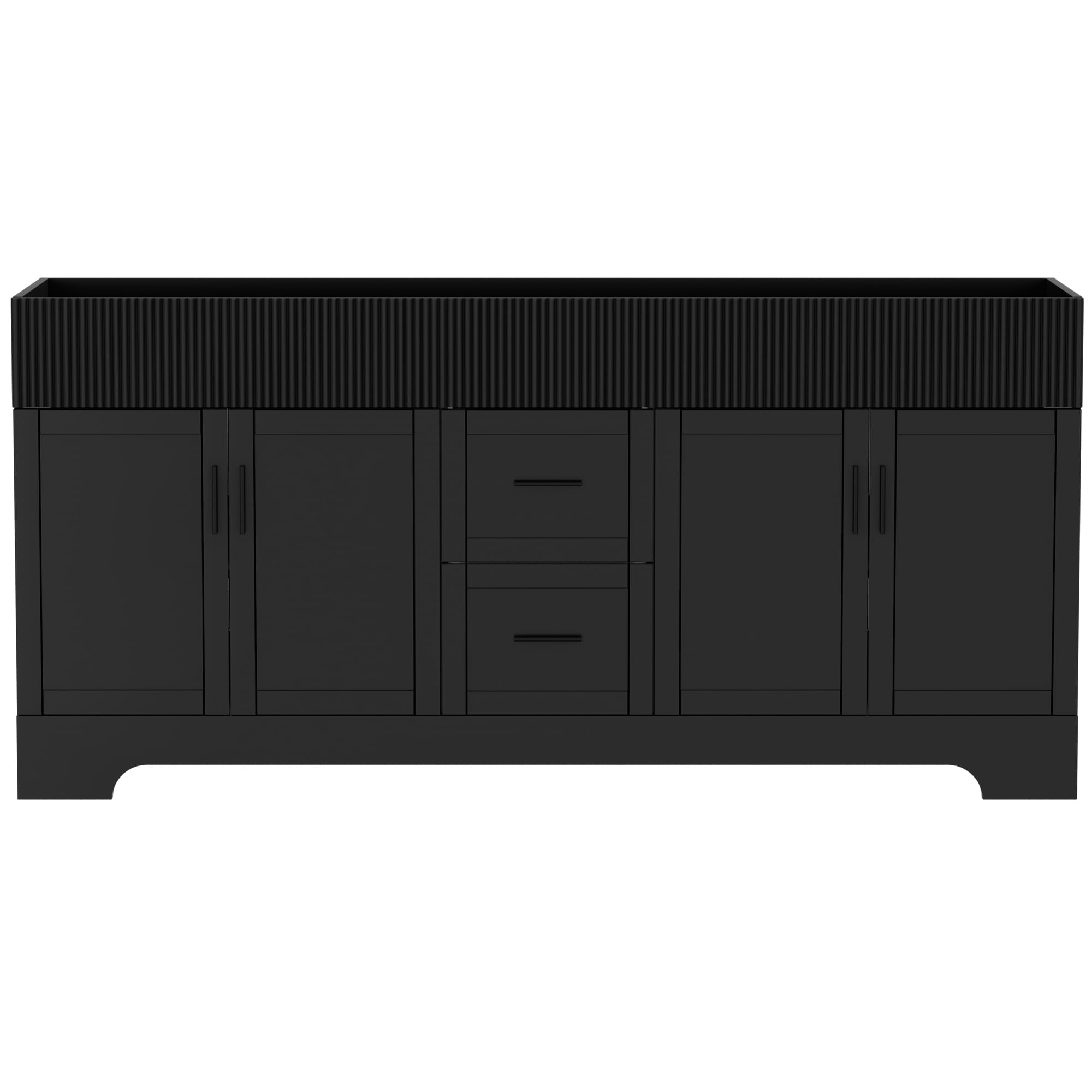 72" Freestanding Double Sink Bathroom Vanity Cabinet Base Only, Hand-Painted, Sink Not Included