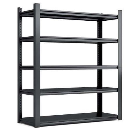 72" Garage Shelving 5-Tier Adjustable 2400LB Load Capacity,Metal Storage Shelves Rack for Garage,Basement,Warehouse