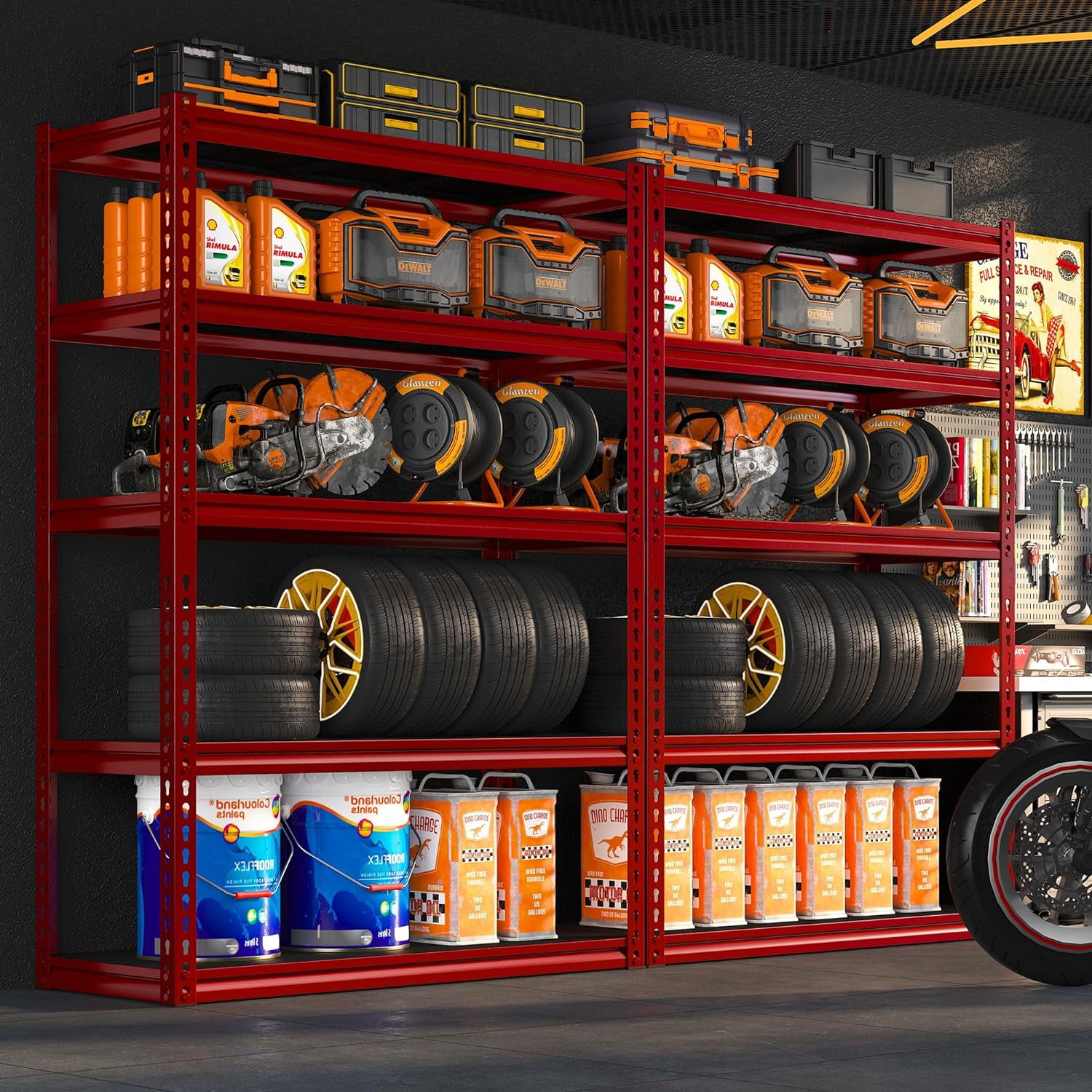 72" Garage Shelving Heavy Duty Metal Shelving 1700 LBS Capacity