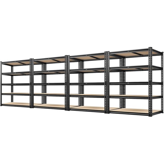 72" Garage Shelving, Heavy Duty Storage Shelves 2000LBS, 5 Tier Metal Shelving Unit, Adjustable Garage Storage Shelves for Warehouse Pantry Basement, 72'' H X 35.5'' W X 11.8'' D, 4 Pack
