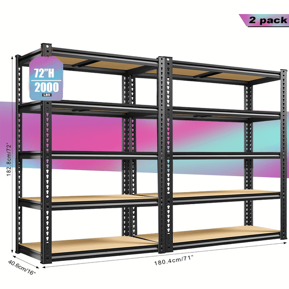 72"H-2pcs Garage Shelving Storage Shelves